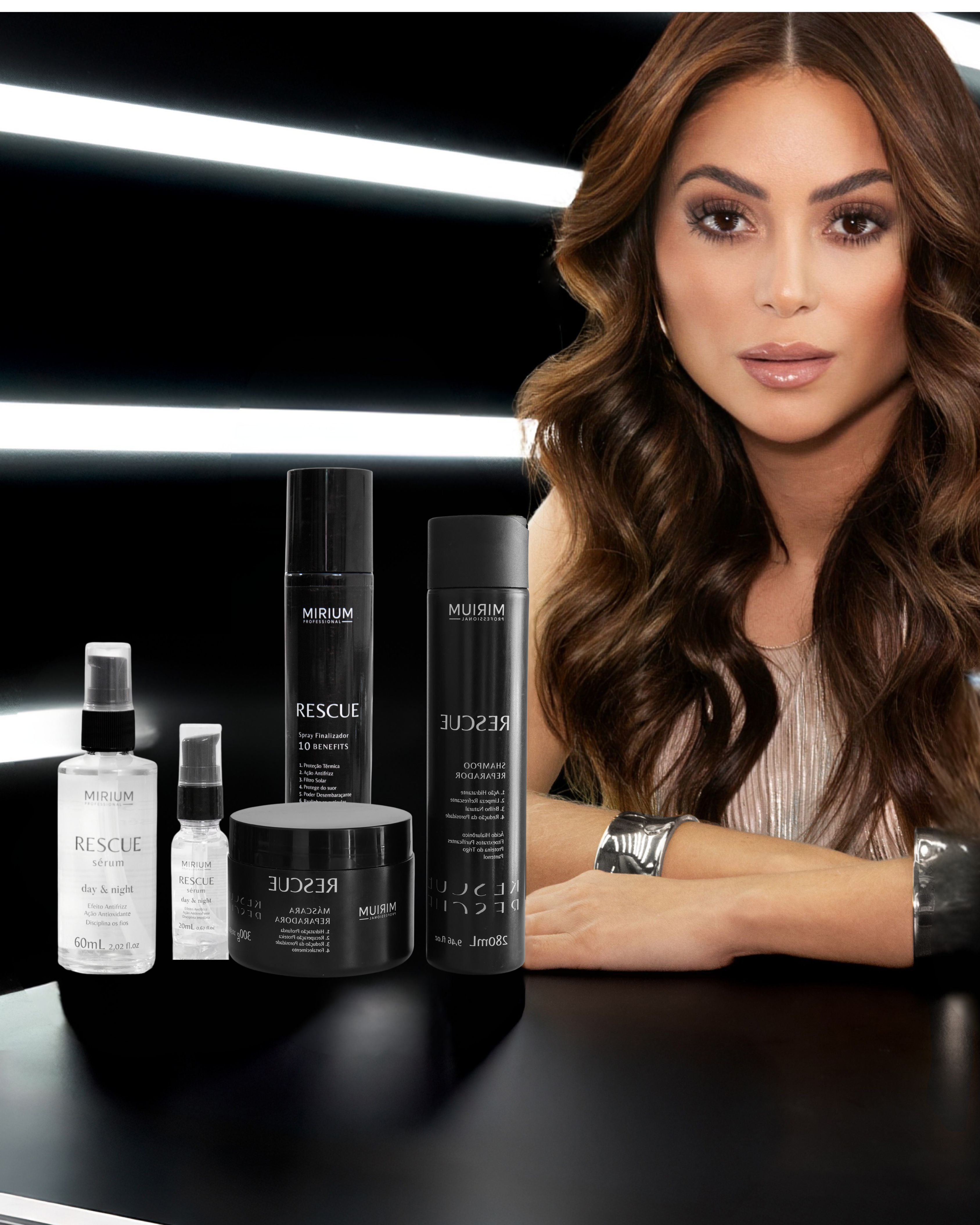 Kit mirium pro full : Fluido Regenerador 300ml+ Sérum Rescue 60 ml + Sérum Diário 20ml + Shampoo 280ml+ Máscara 300g
